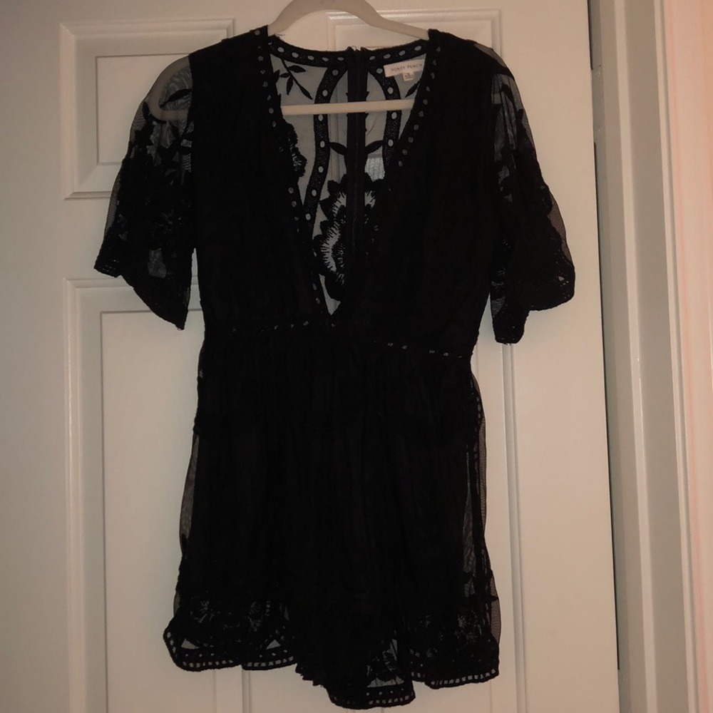 Black Lace Romper
